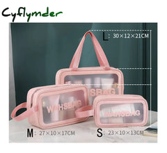 Cyflymder New Soft Pu Women Travel Storage Bag Waterproof Toiletries Organize Cosmetic Portable Pvc