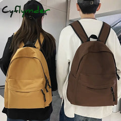 Cyflymder New Solid Color Large Backpack Young Girls Men Korean Style Kawaii School Bag Shoulder