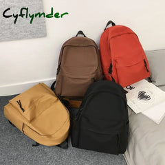 Cyflymder New Solid Color Large Backpack Young Girls Men Korean Style Kawaii School Bag Shoulder