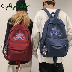 Cyflymder New Solid Color Waterproof Nylon Women Backpack Men Large Capacity Laptop Bag Pack