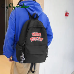 Cyflymder New Solid Color Waterproof Nylon Women Backpack Men Large Capacity Laptop Bag Pack