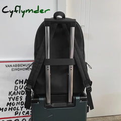 Cyflymder New Solid Color Waterproof Nylon Women Backpack Men Large Capacity Laptop Bag Pack
