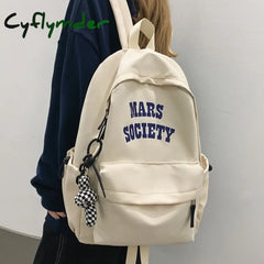 Cyflymder New Solid Color Waterproof Nylon Women Backpack Men Large Capacity Laptop Bag Pack