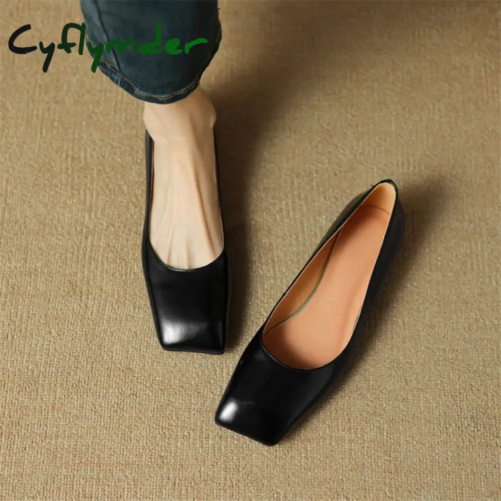 New Spring Sheepskin Women Shoes Square Toe Women Pumps Ballet Shoes for Women Zapatos De Mujer Concise Low Heels Ladies Shoes