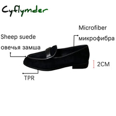 Cyflymder New Spring Suede Leather Women Shoes Casual Slip-On Loafers Comfortable Simple Round Toe