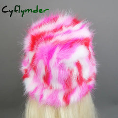 Cyflymder New Style Brand Fake Fox Fur Hats Super Soft Women Winter Hat Cotton Lining Warm Russian Fashion Ski Beanies
