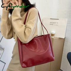 Cyflymder New Trendy Tote Bag Simple Temperament Western Style Large Capacity Shoulder Casual