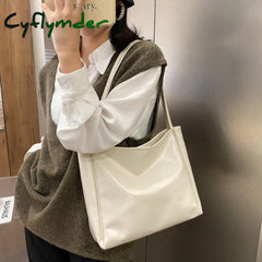 Cyflymder New Trendy Tote Bag Simple Temperament Western Style Large Capacity Shoulder Casual