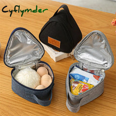 Cyflymder New Triangular Breakfast Insulation Bag Mini Portable Rice Ball Lunch Bento Cooler Food