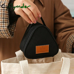 Cyflymder New Triangular Breakfast Insulation Bag Mini Portable Rice Ball Lunch Bento Cooler Food