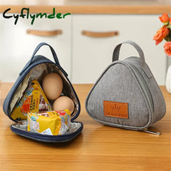 Cyflymder New Triangular Breakfast Insulation Bag Mini Portable Rice Ball Lunch Bento Cooler Food