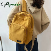 Cyflymder New Vintage Canvas Backpack Women Solid Color Classic Shoulder Bag Fashion Schoolbag For