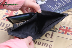 Cyflymder New Vintage Denim Blue Jeans Canvas Wallets Women / Men Quality Man Best Gift For