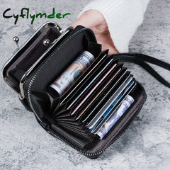 Cyflymder New Wallet Women Fashion Wrist Strap Short Coin Purse Large Capacity Coin Clip Bag Multi-card Card Bag Wallet