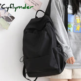 Cyflymder New Waterproof Nylon Women Backpack Solid Color School For Teenager Girls Boys Female