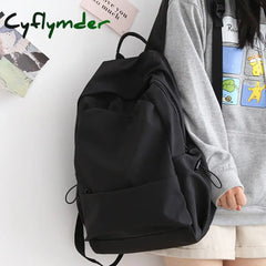 Cyflymder New Waterproof Nylon Women Backpack Solid Color School For Teenager Girls Boys Female