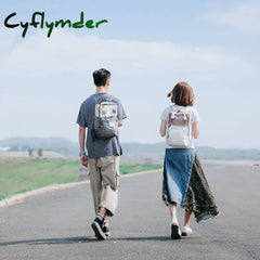 Cyflymder New Women Backpack Fashion Contrast Color Laptop Backpacks Travel Backbag Cute School