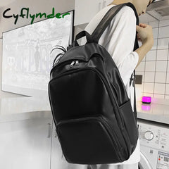 Cyflymder New Women Backpack Girls Soft Leather Men Travel Bag Fashion Waterproof Bookbag College