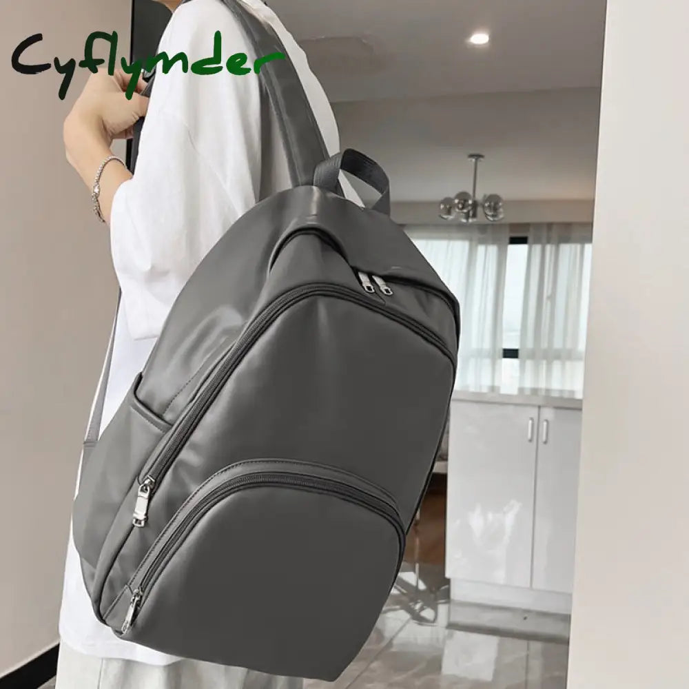 Cyflymder New Women Backpack Girls Soft Leather Men Travel Bag Fashion Waterproof Bookbag College