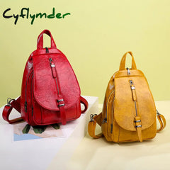 Cyflymder New Women Backpack High Quality Oil Wax Leather Chest Bag Fashion Travel Daily Backbag