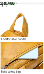 Cyflymder New Women Backpack High Quality Oil Wax Leather Chest Bag Fashion Travel Daily Backbag