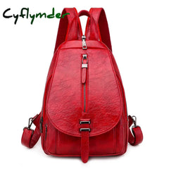 Cyflymder New Women Backpack High Quality Oil Wax Leather Chest Bag Fashion Travel Daily Backbag