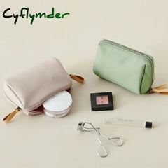 Cyflymder New Women Cosmetic Bag Solid Color Korean Style Makeup Pouch Toiletry Waterproof