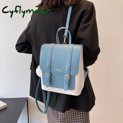 Cyflymder New Women Designer Backpacks High Quality Leather Travel Backpack Sac A Dos Small School