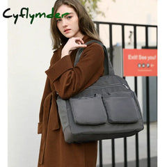 Cyflymder New Women Handbags Fashion Waterproof Oxford Tote Casual Nylon Shoulder Bag Mummy Large