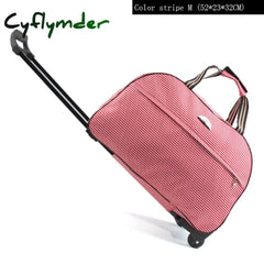 Cyflymder New Women Men Travel Bag On Wheels Rolling Luggage Trolley Duffle Carry-On With Pull Rod