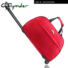 Cyflymder New Women Men Travel Bag On Wheels Rolling Luggage Trolley Duffle Carry-On With Pull Rod
