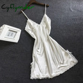 Cyflymder Nightgown Women Gown Sleepdress Sexy Lace Nighty Robe Spaghetti Strap Sleepwear Summer