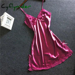 Cyflymder Nightgown Women Gown Sleepdress Sexy Lace Nighty Robe Spaghetti Strap Sleepwear Summer