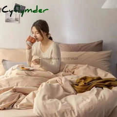 Cyflymder Nordic Princess Purple Bedding Set Girls Boys Single Double Size Flat Sheet Duvet Cover Pillowcase Bed Linens