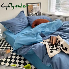 Cyflymder Nordic Princess Purple Bedding Set Girls Boys Single Double Size Flat Sheet Duvet Cover Pillowcase Bed Linens