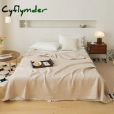 Cyflymder Nordic Style 3D Waffle Plaid Blanket Pure Cotton Knitted Blankets Solid Color Household Travel Sofa Cover