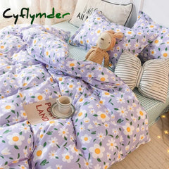 Nordic Style Flower Bedding Set Luxury Children Quilt Covers Soft Bedclothes and Pillowcase Sheets Decor Bed for Girl Woman