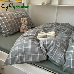 Cyflymder Nordic Wash Cotton Bedding Set Duvet Cover with Pillowcase Bed Sheet Set Comforter Cover Bed Linens Set