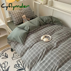 Nordic Wash Cotton Bedding Set Duvet Cover with Pillowcase Bed Sheet Set Comforter Cover Bed Linens Set Single Full Queen Size