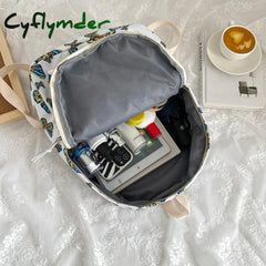 Cyflymder Nylon Student Schoolbag Women Backpack For Grils Teens Book Bag School Butterfly