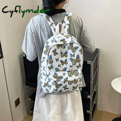 Cyflymder Nylon Student Schoolbag Women Backpack For Grils Teens Book Bag School Butterfly