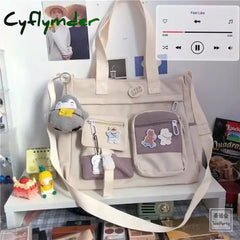 Cyflymder Nylon Waterproof Canvas Women Handbags Shoulder Bag Japanese Ladies Messenger Student