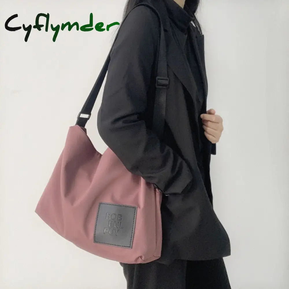 Cyflymder Nylon Waterproof Women’s Shoulder Messenger Bag Large Canvas Single Crossbody Bags For