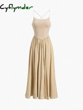 Cyflymder - Open Back Midi Tank Dress Apricot / Xs Dresses