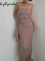 Cyflymder - Open Back Twist Midi Dress Dresses