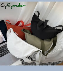 Cyflymder Orange Canvas Crossbody Bag For Women New Fashion Portable Casual Hobos Chest Middle