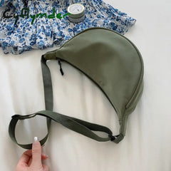 Cyflymder Orange Canvas Crossbody Bag For Women New Fashion Portable Casual Hobos Chest Middle