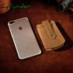 Cyflymder Original Genuine Leather Men Quality Fashion Car Remote Case Key Ring Holder Chain