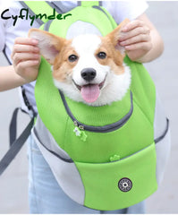 Cyflymder Outdoor Pet Dog Carrier Bag Portable Travel Backpack Breathable Mesh Out Double Shoulder