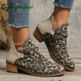 Cyflymder outfit inspo winter New Design Leopard Print Women’s Boots Autumn Winter Pointed Toe Chelsea Boots Low Heel
